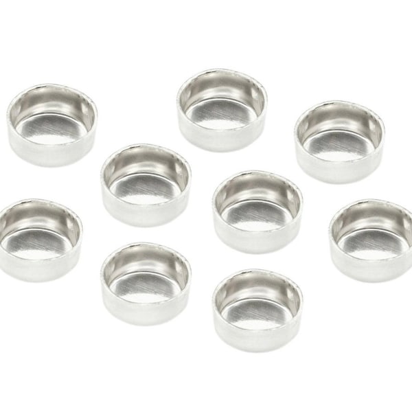 Sterling Silver Bezel Cups Pack of 4 - Various Sizes Available
