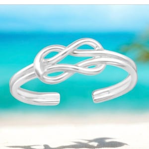 Anillo para el dedo del pie con símbolo de infinito y doble alambre en plata de ley