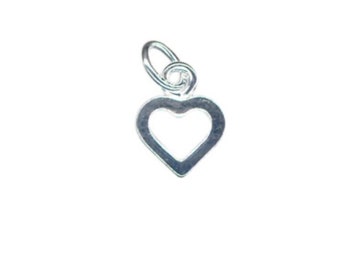 Sterling Silver Mini Open Love Heart Charm