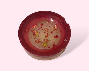 Round epoxy resin ashtray | Unique creation | Original and personalized gift idea