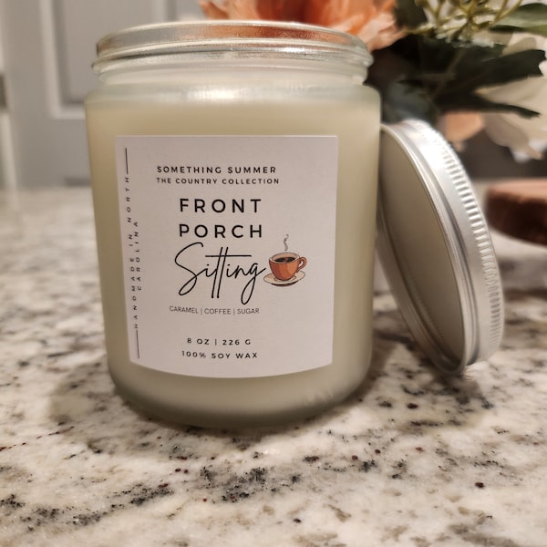 Front Porch Sitting 8 oz Soy Candle Mother's Day Gift, Gifts for Mom, Gifts for Grandma, Gifts For Her, Housewarming Gift, Gift Ideas