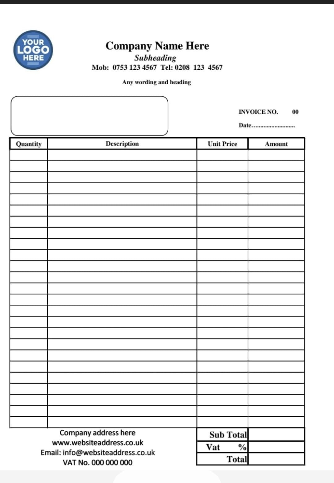 Personalised Duplicate Invoice Book A4 100 SETS WITH CARBON Etsy