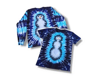 Pick a Size - Snowman Tie Dye Shirt/TShirt - Custom Hand-Dyed - Made to Order - Adult Unisex Sizes