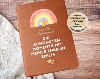 Personalized Vegan Leather Journal: Grandma's Grandchildren Memory Book