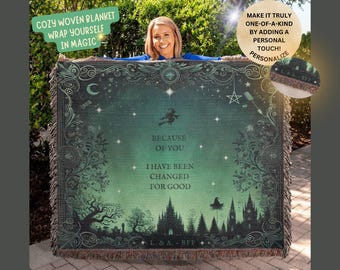 Personalized Wicked Blanket: "Changed For Good" Woven Cotton Throw