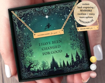 Personalized 'Changed For Good' Bar Necklace: Wicked Musical Inspired Gift