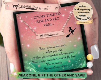 Personalized 'Fly Free' Bar Necklace: Wicked Musical Gift