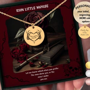Personalized Dark Romance Coin Necklace: Booktok Initial Engraved Gift image 1
