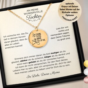Personalized Gift from Mother to Daughter Encouragement Necklace, Fighters Strength Keepsake - Encouragement, Birthday Gift Mom to Daughter