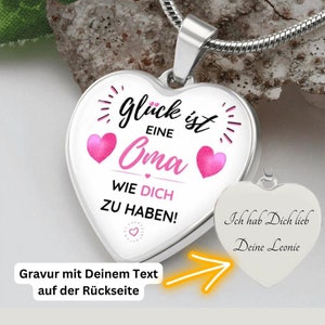 Personalized Heart Pendant Necklace for Grandma: Engraved Gift from Grandchildren