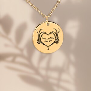 Personalized Dark Romance Coin Necklace: Booktok Initial Engraved Gift image 2