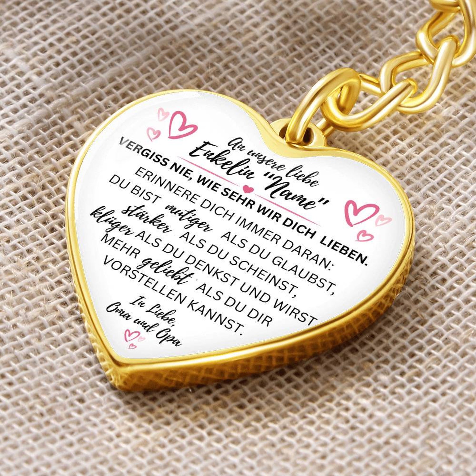 Was Schenken Oma Und Opa Zur Kommunion Personalisierbares Geschenk an Enkelin Von Oma Und Opa Mit Gravur, Herz