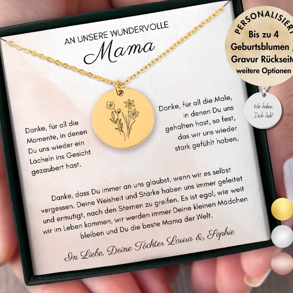 personalisierte Geburtsmonat der Kinder Halskette Geschenk Muttertag, Geschenk Schmuck Mama, Geburtstagsgeschenk Mama, Beste Mama Geschenk