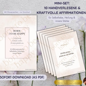 PDF d'affirmation de l'amour de soi qui renforce l'autonomie, mini-ensemble d'incitations à l'affirmation, manifestation du tableau de visualisation, estime de soi, cadeau d'amour de soi