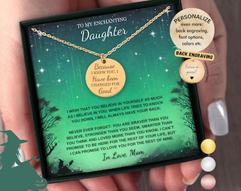 Personalized Wicked inspired Broadway Necklace for Daughter: Engraved Stainless Steel