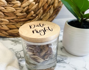 Date Night Idea Jar, 30+ Wooden Tokens, Romantic Gift