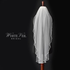 Crystal Beaded Veil, Shine Wedding Veil, Fingertip Veil, Cathedral Veil - Fast Shipping!