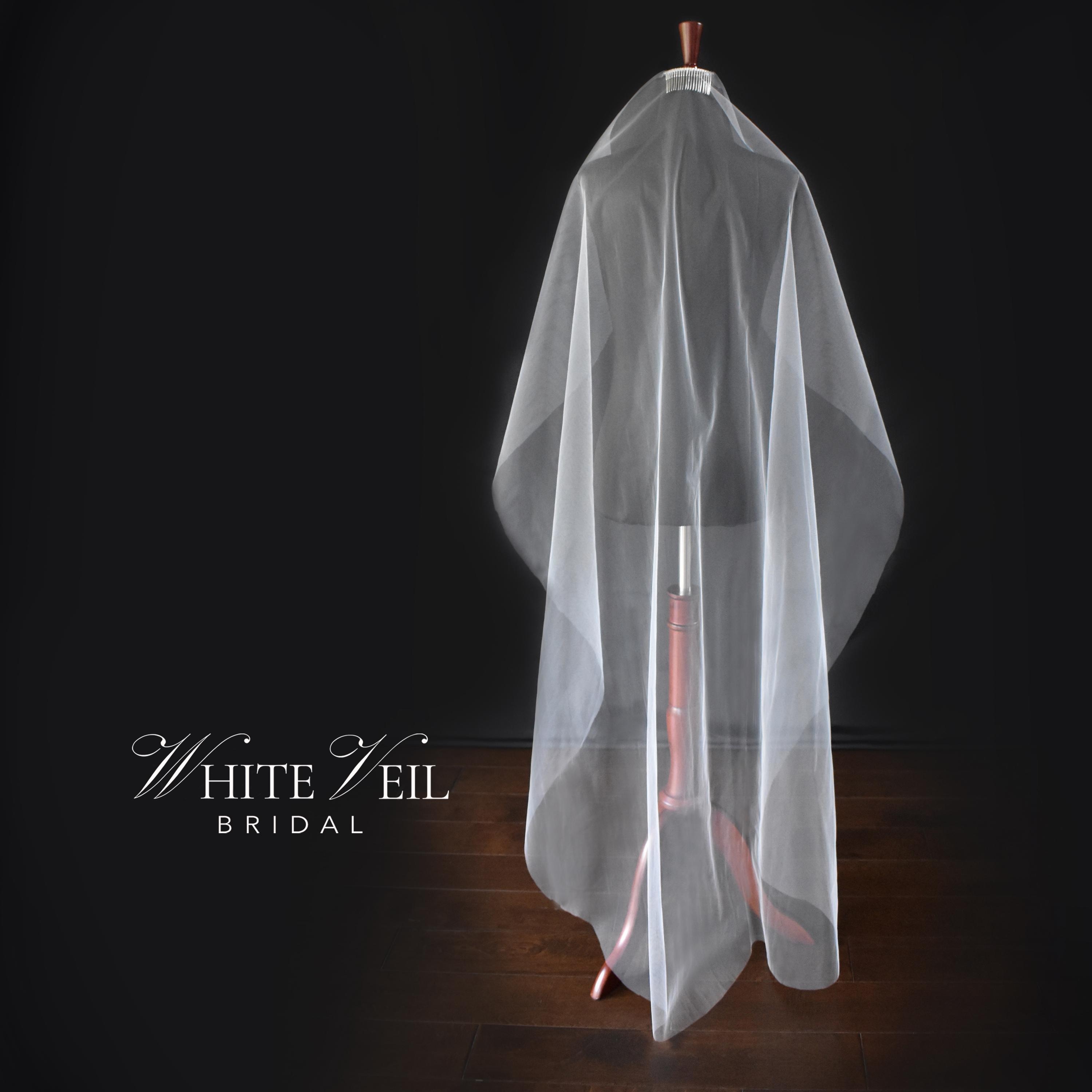 Plain Veil With Comb, barely there veil, Oval Veil, Spanish Mantilla Veil, Minimal Veil