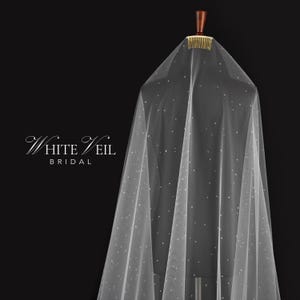 Barely There Dew Drop Wedding Veil, Dew Drops to Floor Length