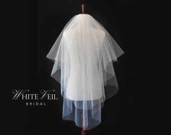 Two Tiers Angel Cut Veil Wedding Veil