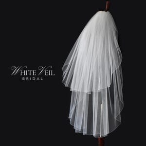 Double Pencil edge Soft Wedding Veil with Blusher