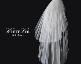 Double Pencil edge Soft Wedding Veil with Blusher