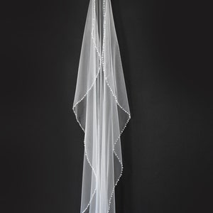 Barely There Crystal Beaded Edge Bridal Wedding Veil