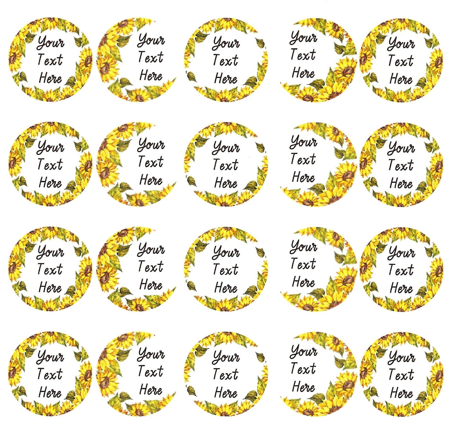 Sunflower Stickers, Personalised Floral stickers, Nature Lover Gift, Laptop Stickers, Custom Flower stickers, Perfect for Teachers, Cute