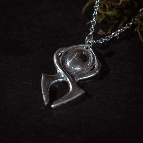 Silver necklace pendant inspired by the Horadrim from the Diablo games