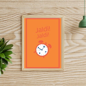 Jaldi Jaldi Colour Desi Wall Art Framed Print Canvas Poster Home Decor Interiors Design Pop Art Printable Digital Download Collection