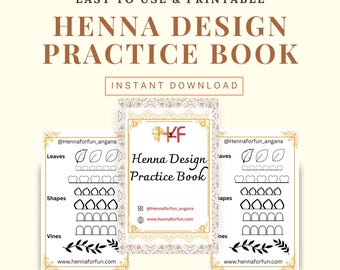 Henna Design Practice Book: Mehndi Workbook for Beginners (Digital PDF Download)