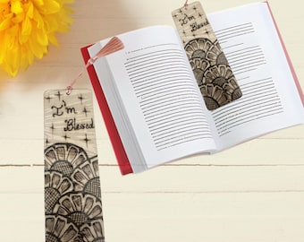 Handmade Henna Bookmark: Intricate Artistic Design, Gift for Book Lovers