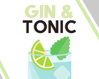 gin & tonic minimalistisches Poster