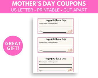 Mother's Day Gift, Mother's Day Coupons, Gift for Mother's Day, Gift for Mom