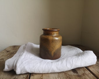 2 Vintage French Stoneware Mustard Pots