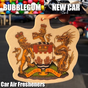香港紋章 Coat of Arms of Hong Kong 車用香卡掛牌 [New Car / Bubble Gum]