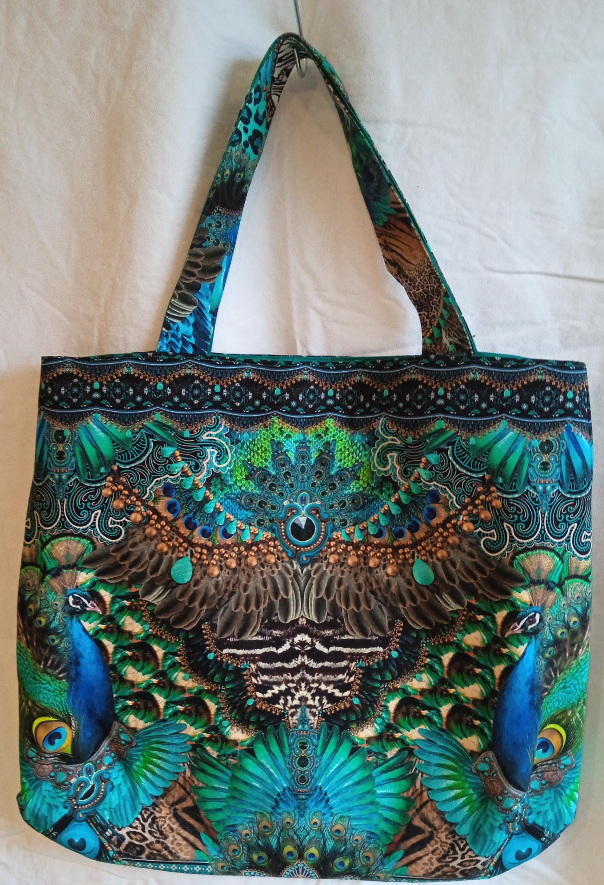 Gift Idea. Large Tote Bag (or Beach Bag), Blue-green