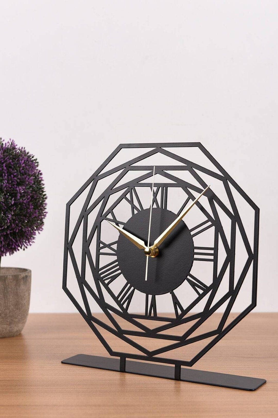 Modern Table Clocksmall Desk Clockmetal Clock for Desk - Etsy