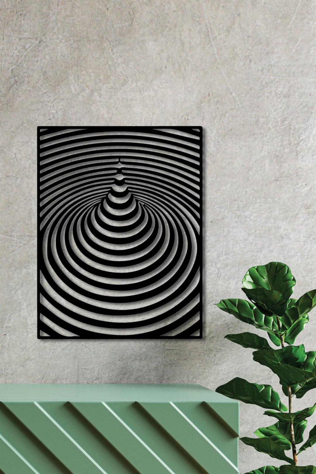 Optical Illusion Metal Wall Art, Water Drop Wall Art, Metal Optical Illusion Art 3d Wall Decor
