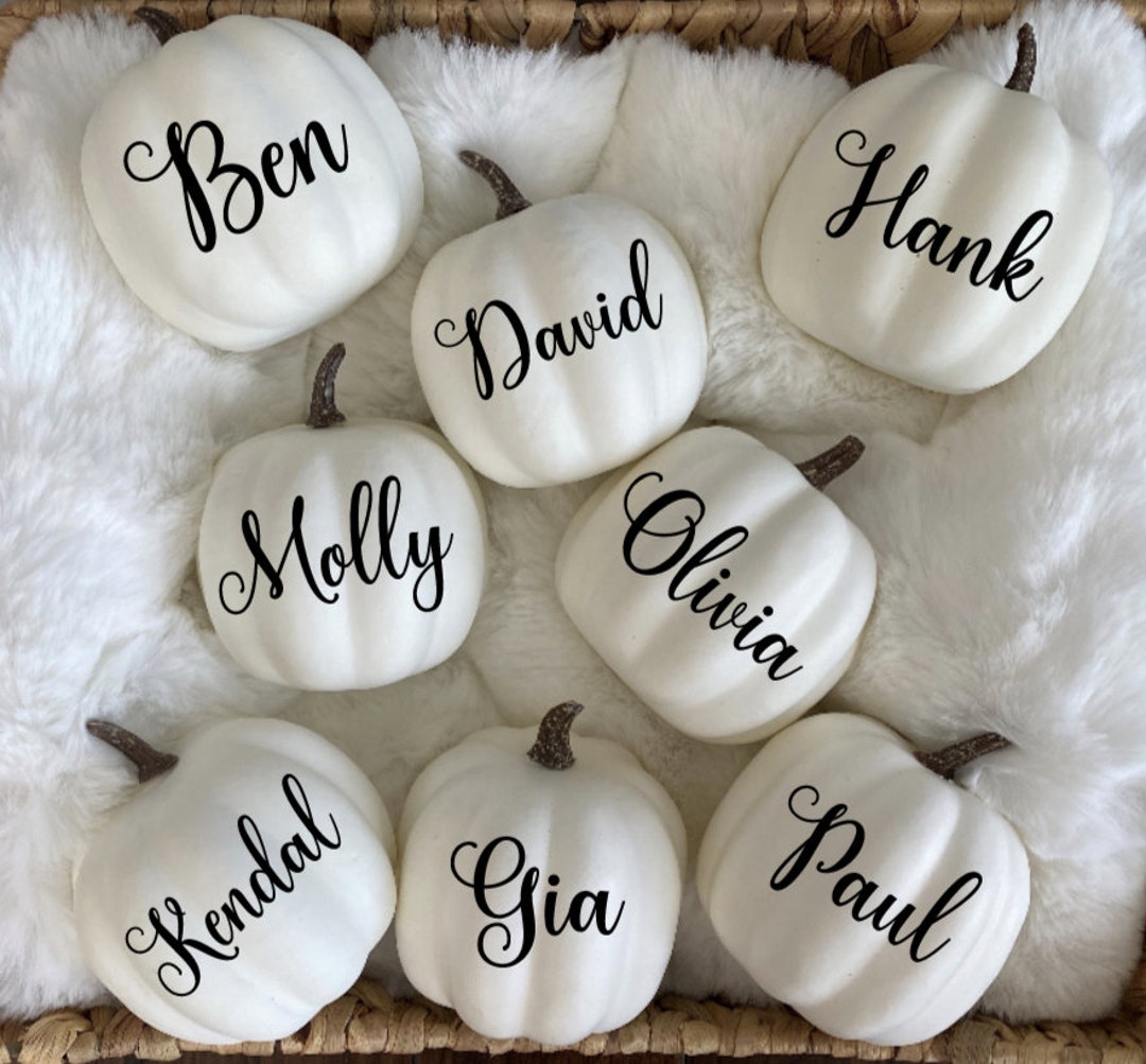 Personalized Pumpkin, Fall Wedding Decor, Custom White Pumpkin, Guest ...