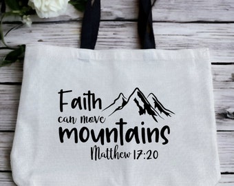 Religious Tote Bag, Bible Verse Sayings, Bible Study Bag, Reusable Grocery Bag, Religious Gift Bag, Faith, Christian Bag, Scripture, Church