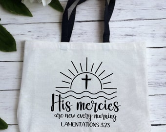 Religious Tote Bag, Bible Verse Sayings, Bible Study Bag, Reusable Grocery Bag, Religious Gift Bag, Faith, Christian Bag, Scripture, Church