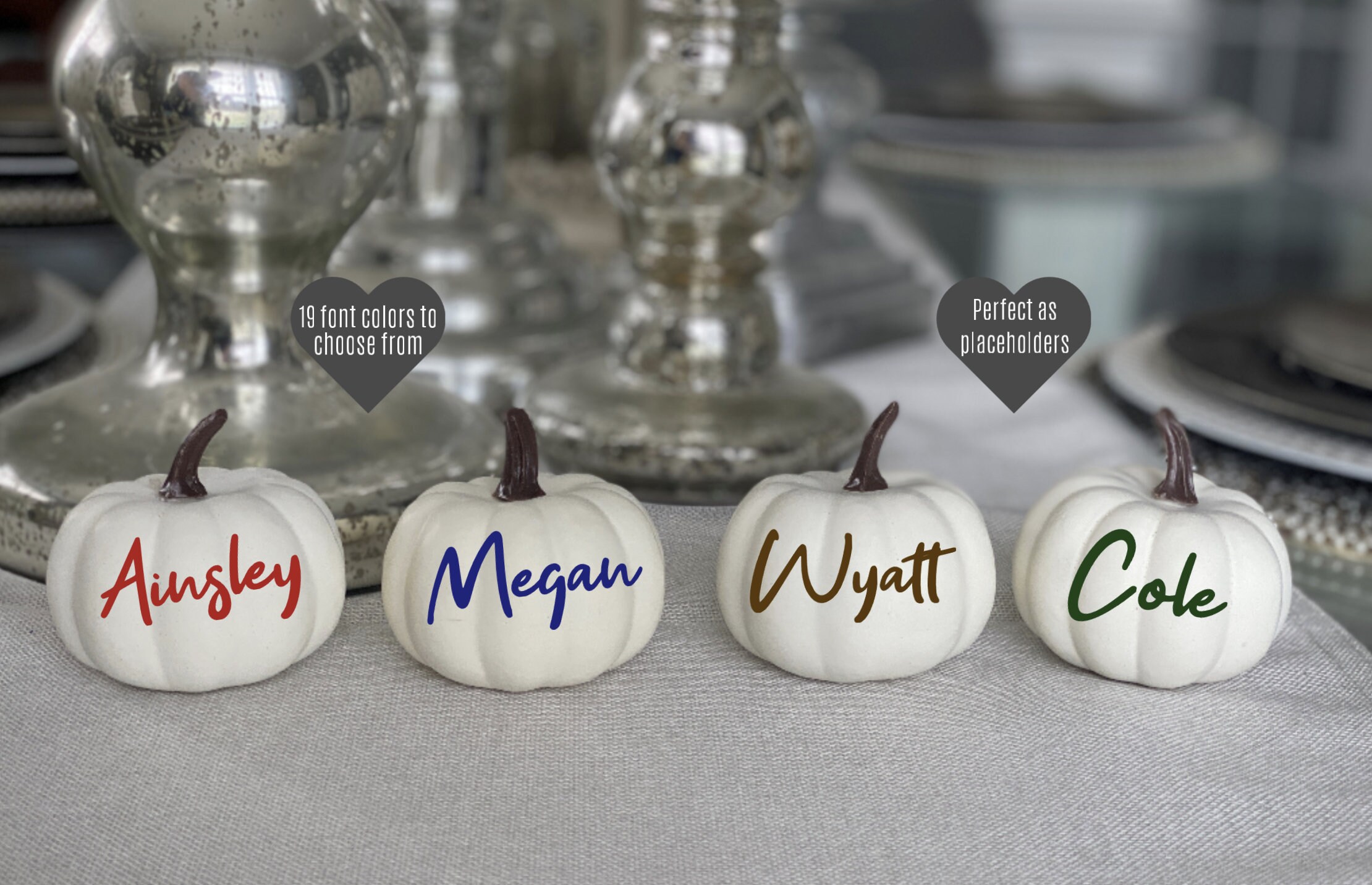 Personalized Pumpkin, Fall Wedding Decor, Custom White Pumpkin, Guest ...
