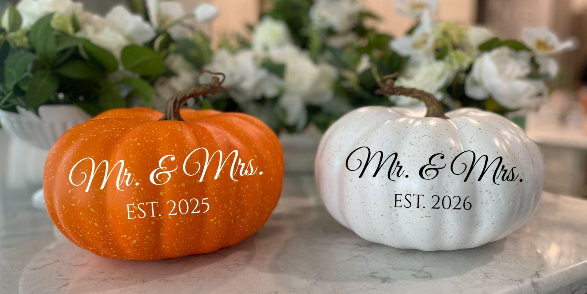 pumpkin様 Personalized Pumpkin, Mr. & Mrs., Sweetheart Table, Bridal Shower