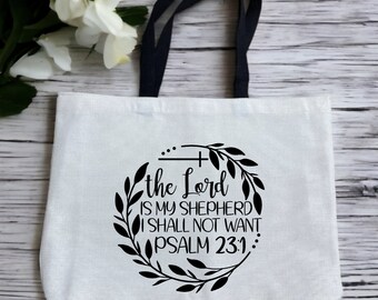 Religious Tote Bag, Bible Verse Sayings, Bible Study Bag, Reusable Grocery Bag, Religious Gift Bag, Faith, Christian Bag, Scripture, Church