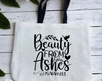 Religious Tote Bag, Bible Verse Sayings, Bible Study Bag, Reusable Grocery Bag, Religious Gift Bag, Faith, Christian Bag, Scripture, Church