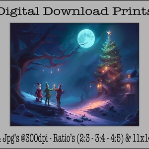 Christmas Winter Scene Print - Digital Download Prints