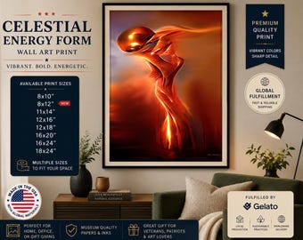 Celestial Energy Form Print- Abstract Cosmic Wall Art - Premium Matte Paper Poster