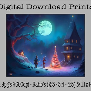 Christmas Winter Scene Print - Digital Download Prints