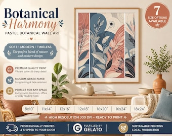 Boho Abstract Botanical Wall Art Print-Contemporary Nature Home Décor-Premium Matte Paper Poster